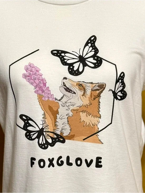 Foxglove Original Digital Art Graphic Tee - Picture 5 of 9